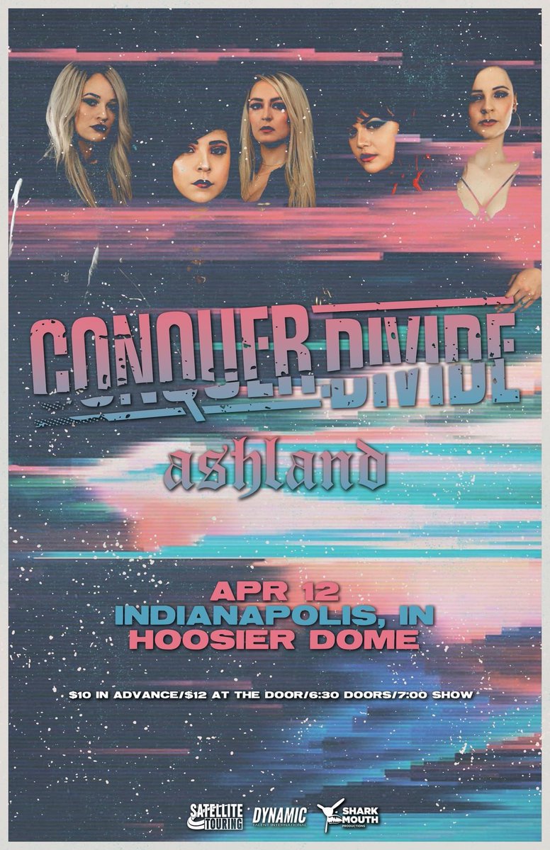 SharkMouthShows's tweet photo. TONIGHT! At the @hoosierdome317 it’s @conquerdivide and @AshlandOfficial with support from @The_Orchard19 and #Misunderstood Doors 6:30/Show 7:00. $12 at the door. Come out! #RockShow #SharkMouthShows #rockmusic #livemusic #localconcert https://t.co/YsjN0OPRDb