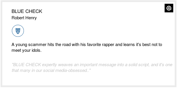 Read highly-rated work like BLUE CHECK by Robert Henry on blcklst.com. blcklst.com/members/script… #BlackListWeekendRead