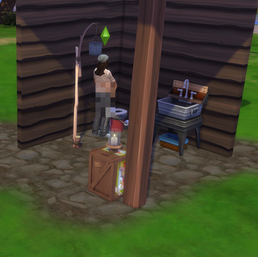I just love <a href="/RAVASHEENCC/">Ravasheen</a> and her "filthy" collection 😀 Pete's outdoor loo 😂
#Sims4Cc