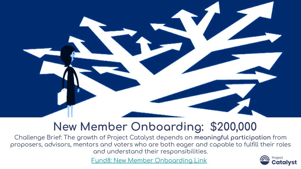 HardForQKafe's tweet photo. 🧵♾19♾🧵 #PCF8challenge #onboarding
https://t.co/RtSJ3kqWDr
F8: New Member Onboarding
$200,000 in ada
How might we make it faster and easier for new Catalyst members to take on suitable roles and responsibilities in 2022? https://t.co/to4e3p2eE8
