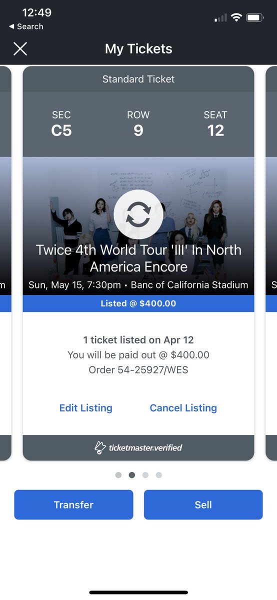 cafehes's tweet photo. selling 3 twice floor tickets!! section c5 row 9 seat 11-13! dm me if interested #TWICE_4TH_WORLD_TOUR_ENCORE #TWICE https://t.co/8N1P6uWYcx