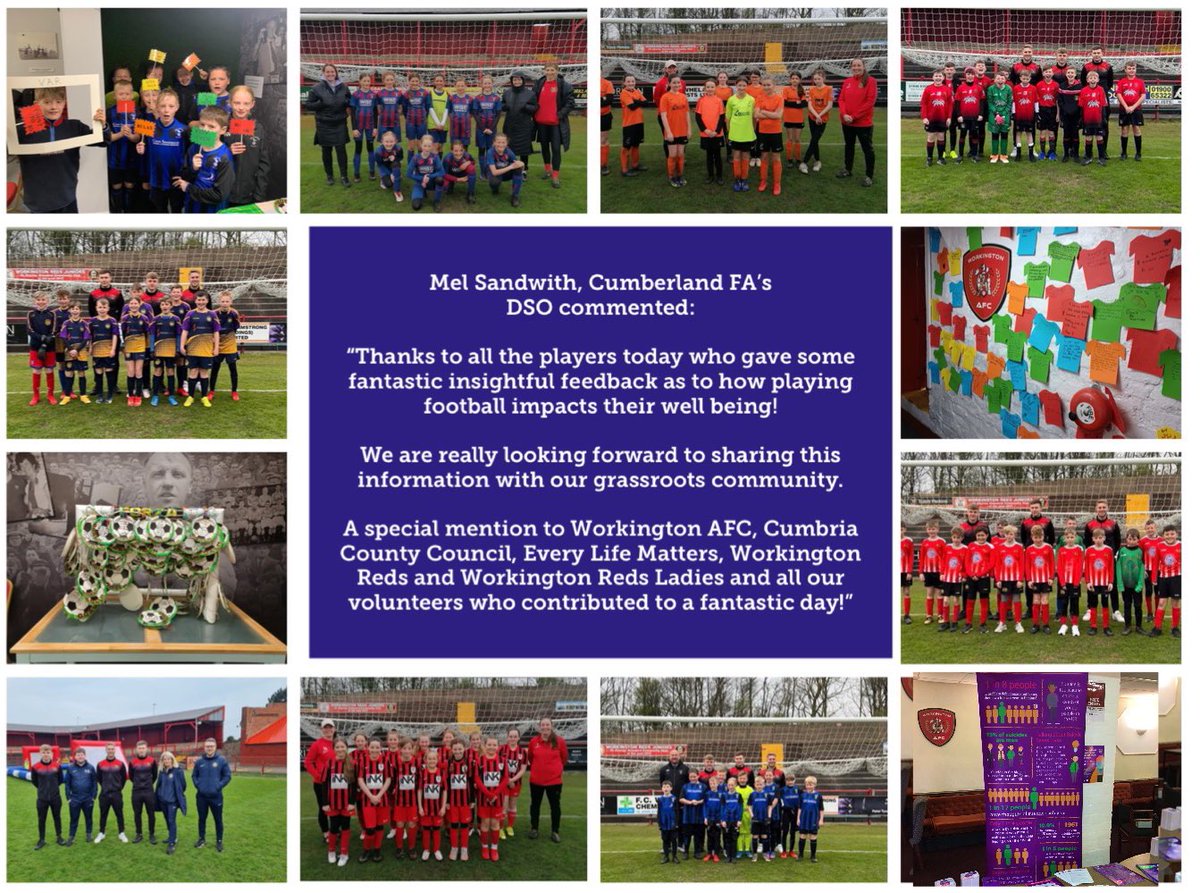 👂🏼⚽️ | We had a great day today, listening to the Voice of Children with the focus on ‘Health and Wellbeing’

Thanks to the young players who came along &amp; also the players from <a href="/WorkingtonAFC/">Workington AFC</a> &amp; @workingtonlfc

The session led by Every Life Matters was also very well received! 🤝