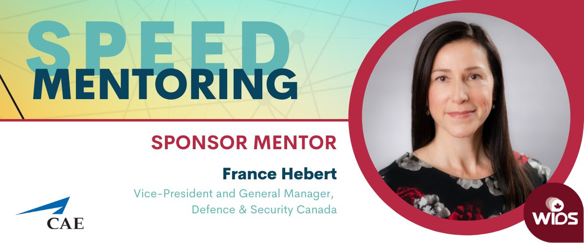 WiDS_Canada's tweet photo. Get to know one of our mentors @FranceHebert6 VP/GM of Defence &amp; Security Canada with @CAE_Defence at our Speed Mentoring event next Wed. Apr. 20 in #Ottawa. Registration closes soon! https://t.co/8CSU50FTng

Thanks to our Gold Sponsor CAE for helping us in #DevelopingTalent. https://t.co/pUVjapEO5u