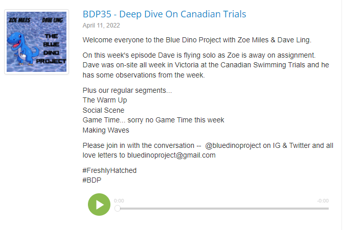 bluedinoproject's tweet photo. #FreshlyHatched... @CoachDLing dives into a look at Canadian Trials in Victoria. Live on Spotify &amp; Apple Podcasts! #BDP https://t.co/fsueoc40EG