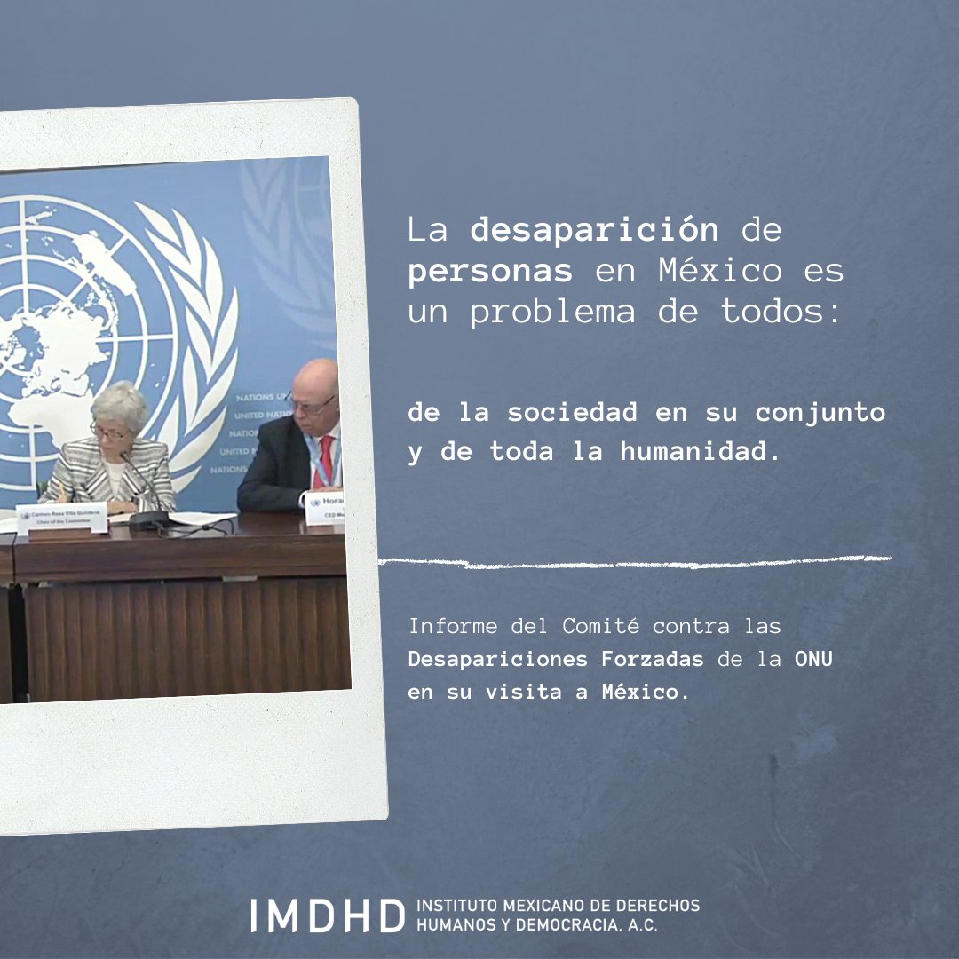 IMDHyD's tweet photo. Para que en México la desaparición deje de ser el paradigma del crimen perfecto, la prevención debe ser el centro de la política nacional y se debe concebir como una política de Estado. ⚠
#DesapariciónForzada #CED
🧵 1/4 https://t.co/F2pNSsMrzV