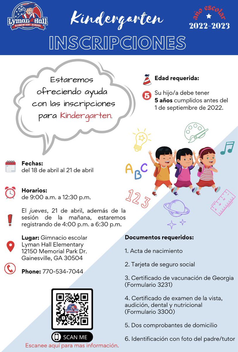 Kindergarten registration! Next week!!