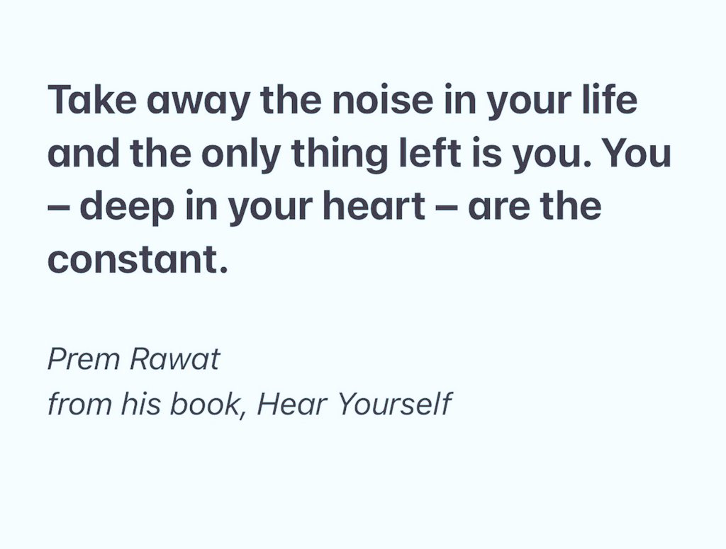 Prem Rawat - Hear Yourself 

#PremRawat #peaceispossible #peaceiswithinyou #wordsofpeace #wopg #hope #Hindi #joy #fun #rajvidyakender #anjantv #TPRF #ThePremRawatFoundation #life #light #timelesstoday #HearYourselfBook #inspired #PeaceEducationProgram