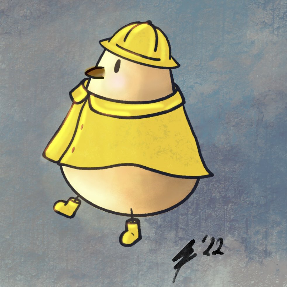 mushroomity's tweet photo. next bird! this time he’s enjoying the rain and puddles! ☀️🌧

#art #artist #artwork #bird #rain #raincoat #cute #smol #artistsontwitter #digitalart #ArtistOnTwitter https://t.co/Vqhmj8H5Lr