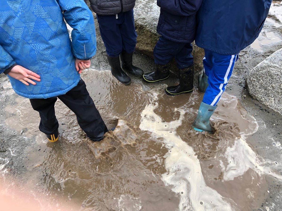 Puddles and rubber boots - a joyful combination!!