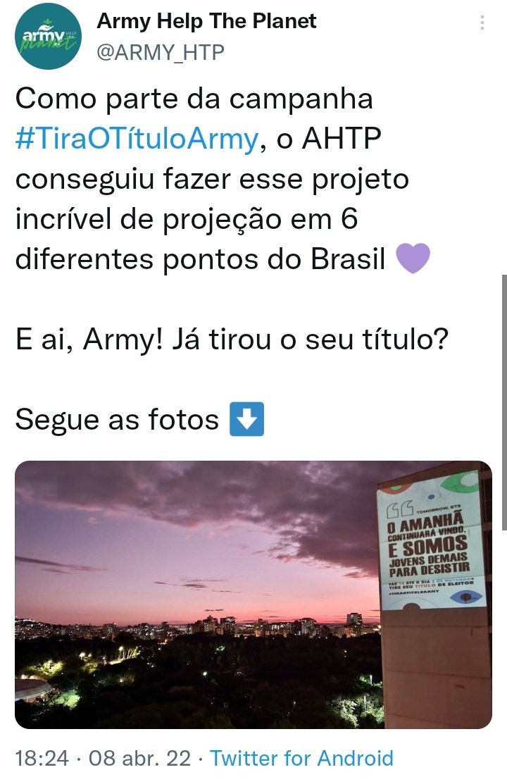 houseofarmybts_'s tweet photo. 📰 | O ator Mark Ruffalo, que faz o papel de Hulk no filme vingadores, fez um tweet elogiando a atitude do projeto brasileiro feito pelo 'Army Help The Planet' incentivando os jovens de 16-17 a tirarem o título de eleitor.

"Os fãs de K-pop sabem que o voto + https://t.co/Q1mzmdIrHP