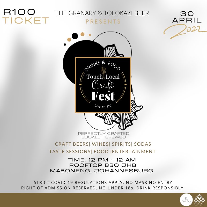 tlcraftfest's tweet photo. Touch Local Craft Fest is a celebration of homegrown and proudly South African produce.

Our festival is curated to inspire and empower anyone looking to develop their drinks knowledge from enthusiasts to professionals. https://t.co/BxIy9g5znL