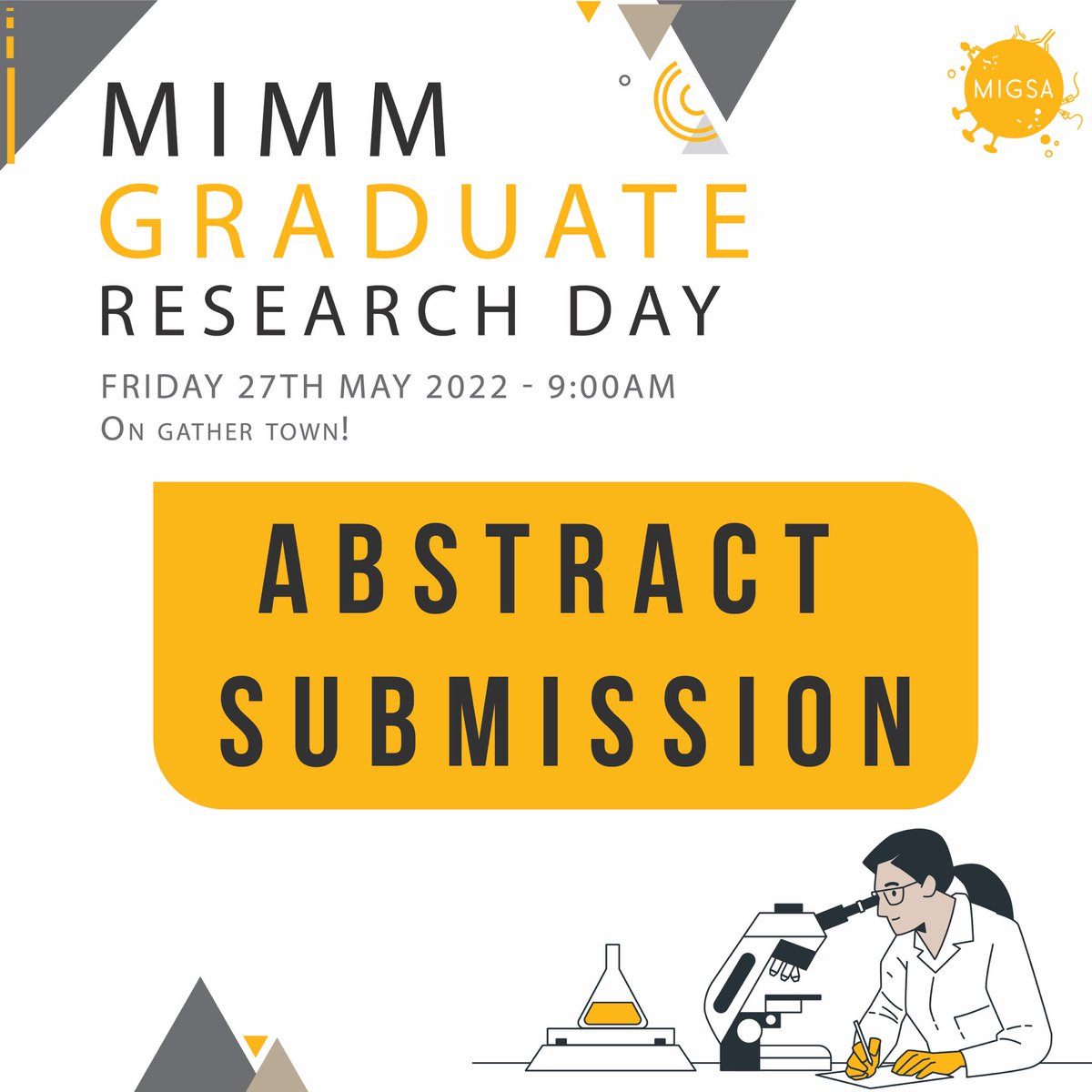 Are you ready for this year's MIMM Graduate Research Day ?!
Submit your abstract here: forms.gle/VWSX7LYvLs57CX…
Deadline is on the 2nd of May 2022.