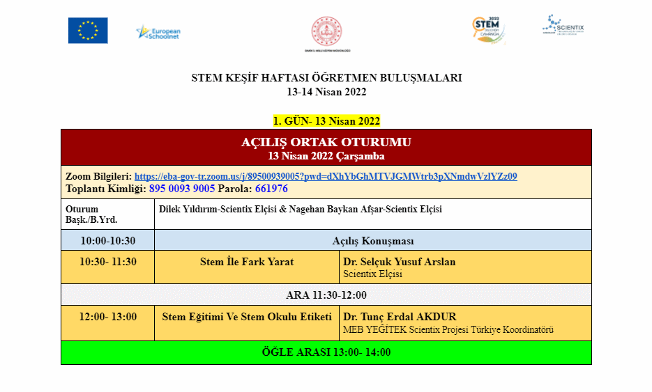 Dilek3541's tweet photo. 📢#STEM  KEŞİF HAFTASI ÖĞRETMEN BULUŞMALARI
Başlıyoruz

🗓️13-14 Nisan 2022  ⏰10:00-17:00

@izmir_ilmem @izmir_mem_arge
 
#SDC22 @scientix_eu @ScientixTurkey 
@koseoglu_gonca @meloben1 @kizimsophia @serifetakmaz @NBAYKAN @HGnay3 https://t.co/sWZ1NbsW2L