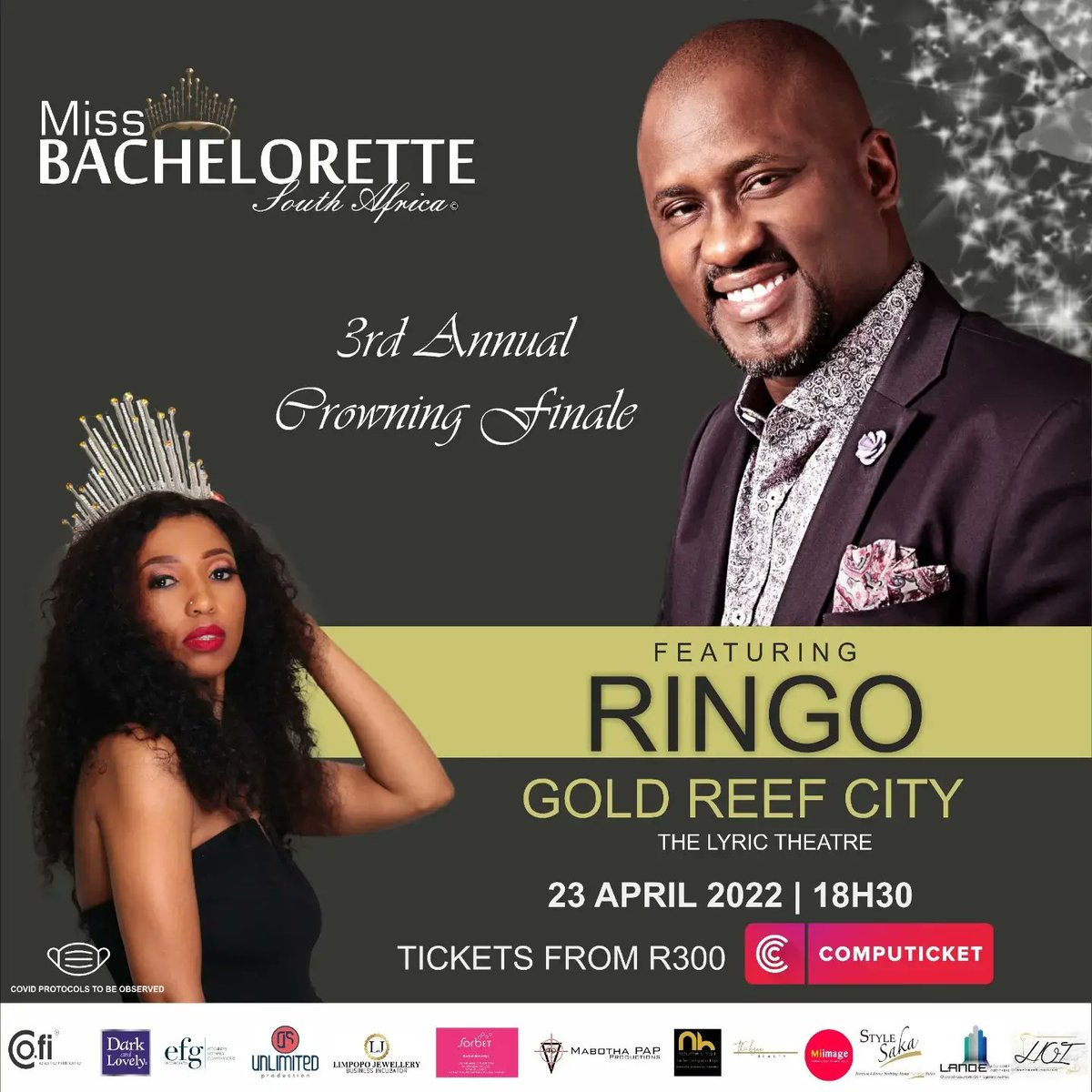 MissBacheloret1's tweet photo. Sometimes we come across situations that beyond our control.We accept them &amp; move on.
We believe you will move on with us on this one, with a smile on your face, because RINGO MADLINGOZI will be there!
23 APRIL 2022 @goldreefcitysa 
Tickets running out @Computicket https://t.co/tEzKuS4BrZ
