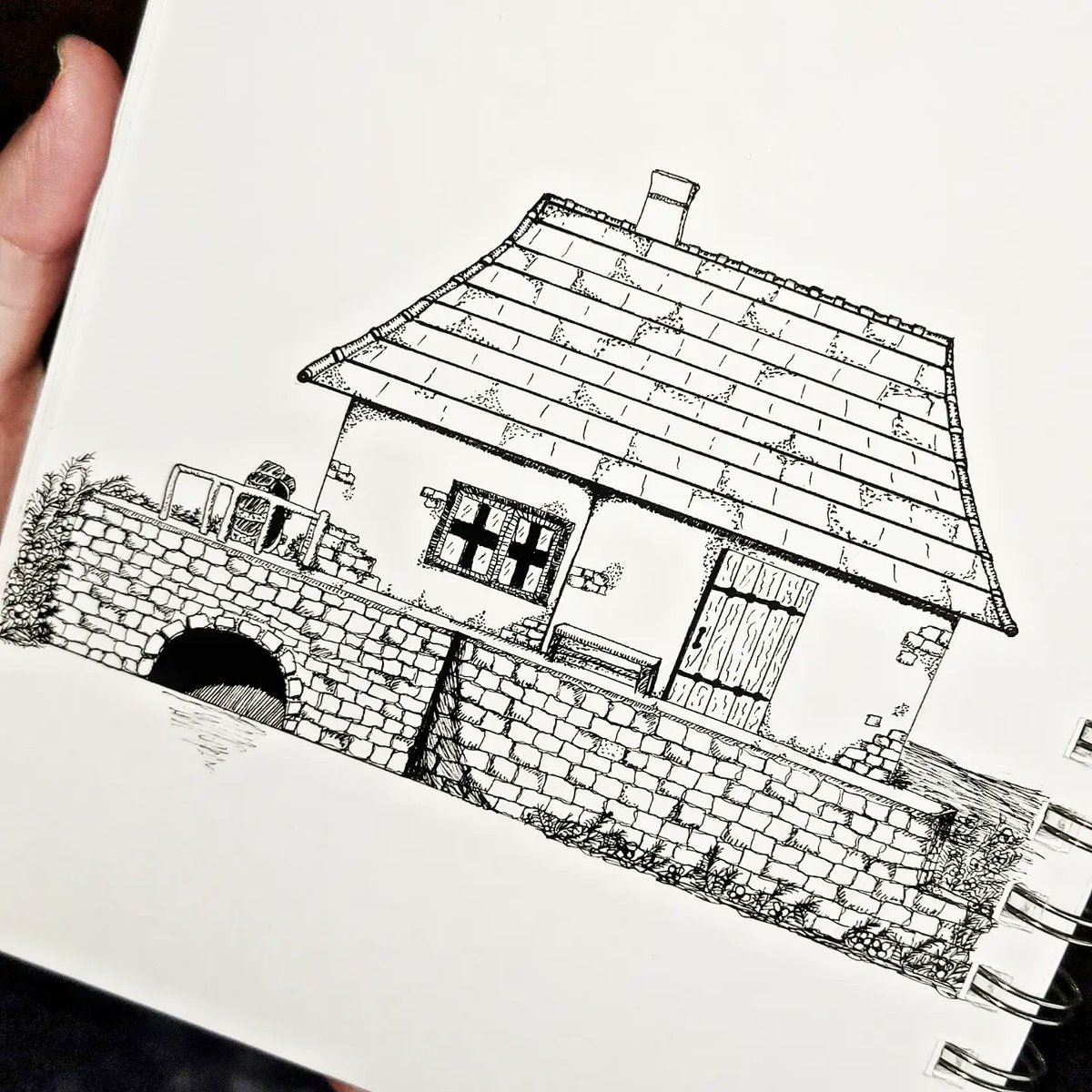 augustus_art_'s tweet photo. Howl's cottage 🌻 

#HowlsMovingCastle #art #illustration #penart #sketch https://t.co/aOiNnfYZTG