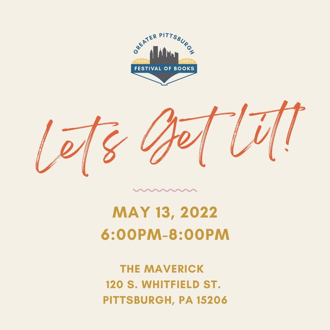 To kick off the first ever GPFB we are throwing a party on May 13th! Mingle with Festival authors, sip literary inspired cocktails, hear from award winning poet Toi Derricotte and enjoy live music. To purchase tickets: eventbrite.com/e/greater-pitt…