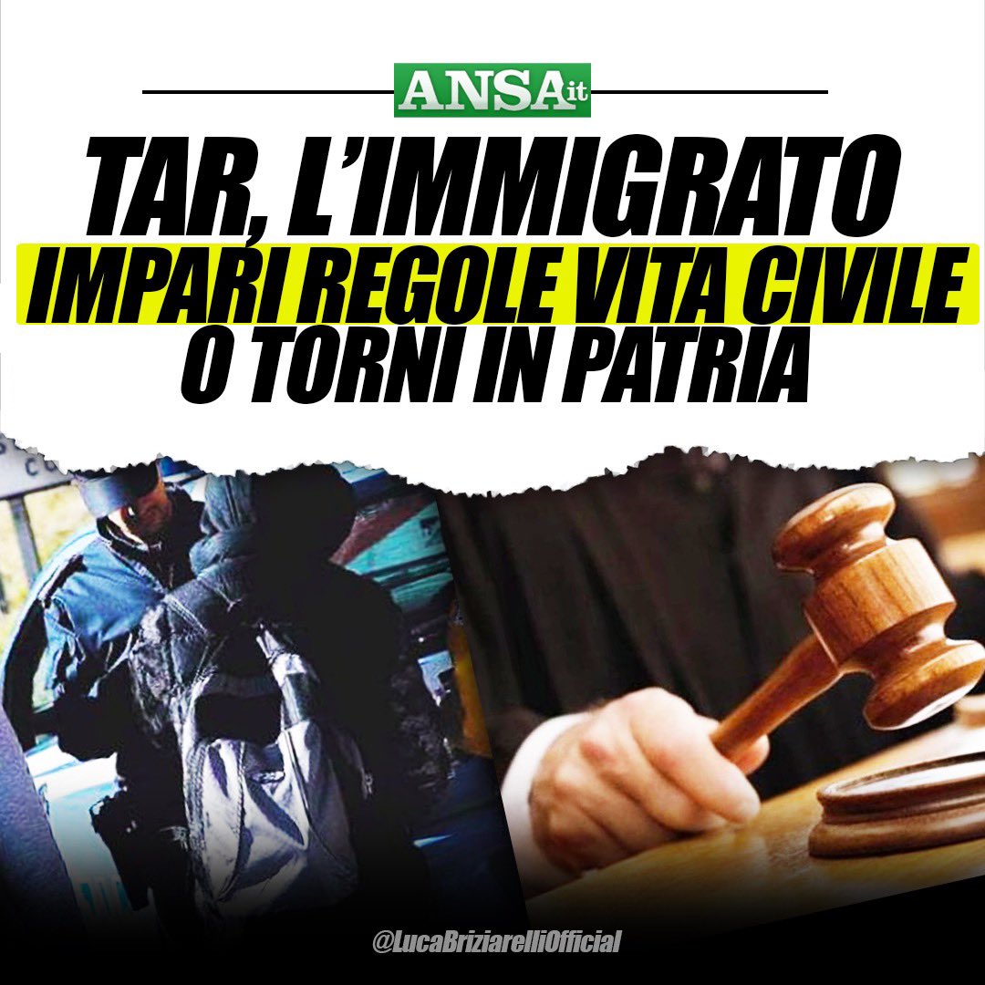 LBriziarelli's tweet photo. Il concetto è semplice. Hai scelto di vivere in #Italia? Allora devi rispettare le regole del nostro #Paese. Viceversa, mi dispiace non c’è posto! https://t.co/dRF8qyLnes