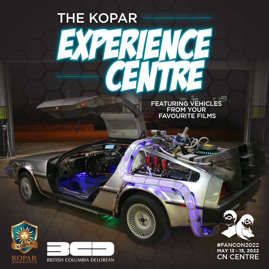 Announcing the Kopar Experience Centre featuring vehicles from <a href="/bcdelorean/">BritishColumbiaDeLorean</a> Tickets are on sale now at fancon.ca/tickets/
#NorthernFanCon #cityofPG #takeonPG #Kopar #BCDelorean #BacktotheFuture #Delorean #SmokeyandtheBandit #movievehicles