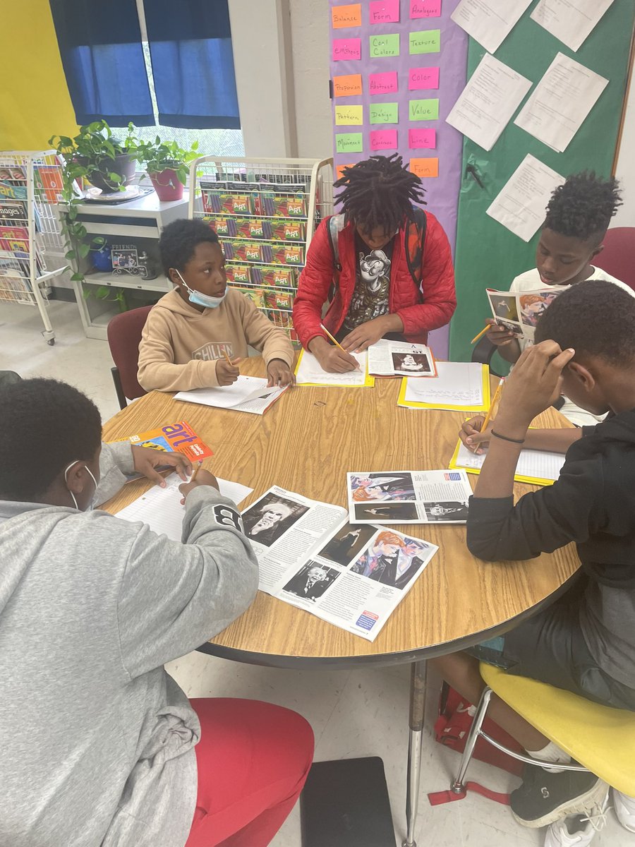 This week Art Lessons.   Reading/ Writing.            “Celebrity Portraits “
(Featured Artists)
Adding ELA to Art is a way to differentiate, of encourage deeper,metaphorical thinking.@mpheaston <a href="/MetroSchools/">Metro Schools</a>  @ScholasticTeach📖📚