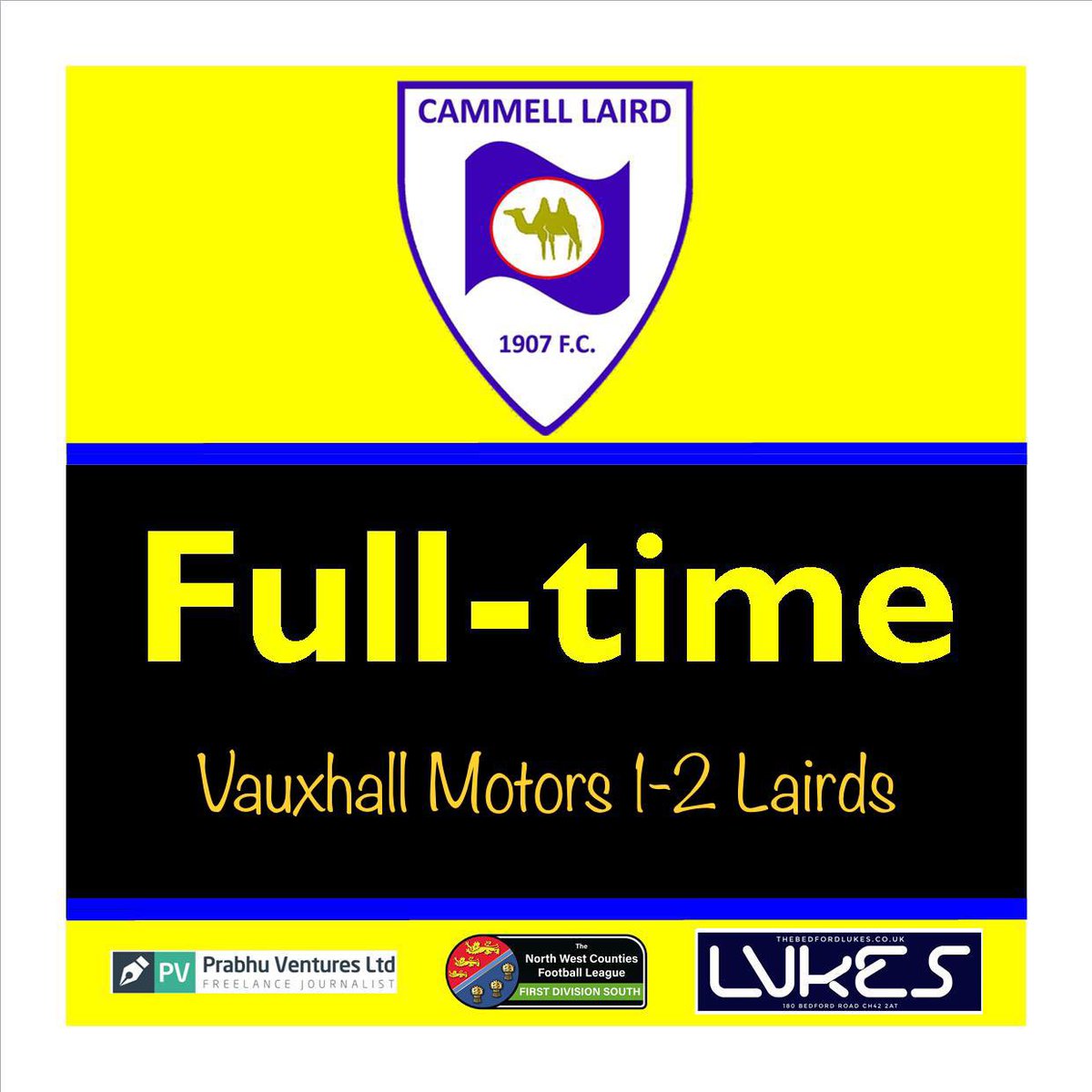 Cammell Laird 1907 FC (@cammelllairdfc) on Twitter photo FT <a href="/Vauxhallmotorfc/">Vauxhall Motors FC</a> 1-2 Lairds
Unbelievable!!
What a night and what a result for the #Cammells, as Ellis Bolton levels and then Jay Harvey sparks wild scenes with a late winner!
Up them Cammells ✊💙🐫 FT <a href="/Vauxhallmotorfc/">Vauxhall Motors FC</a> 1-2 Lairds
Unbelievable!!
What a night and what a result for the #Cammells, as Ellis Bolton levels and then Jay Harvey sparks wild scenes with a late winner!
Up them Cammells ✊💙🐫