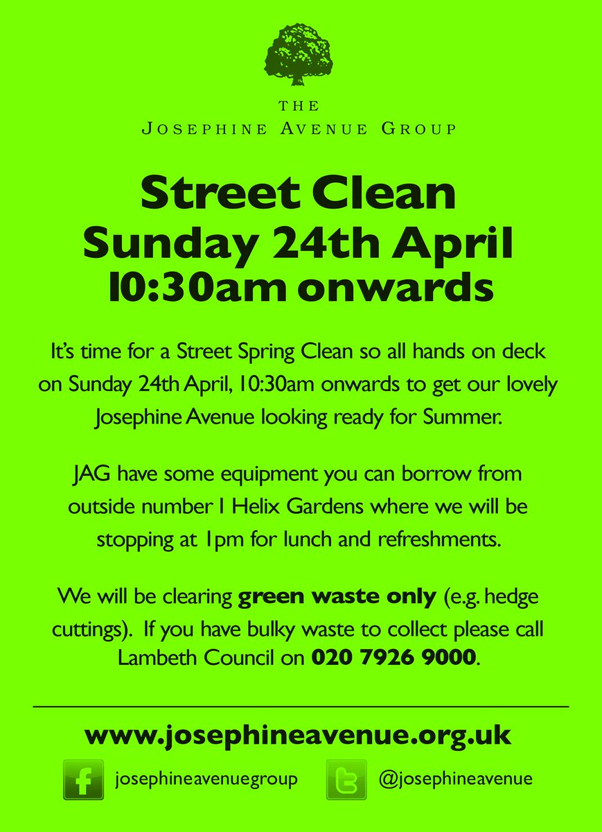 josephineavenue's tweet image. We're cleaning up our act for Spring on Sunday 24th April. Please lend a hand and help cut some hedges. @josephineavenue