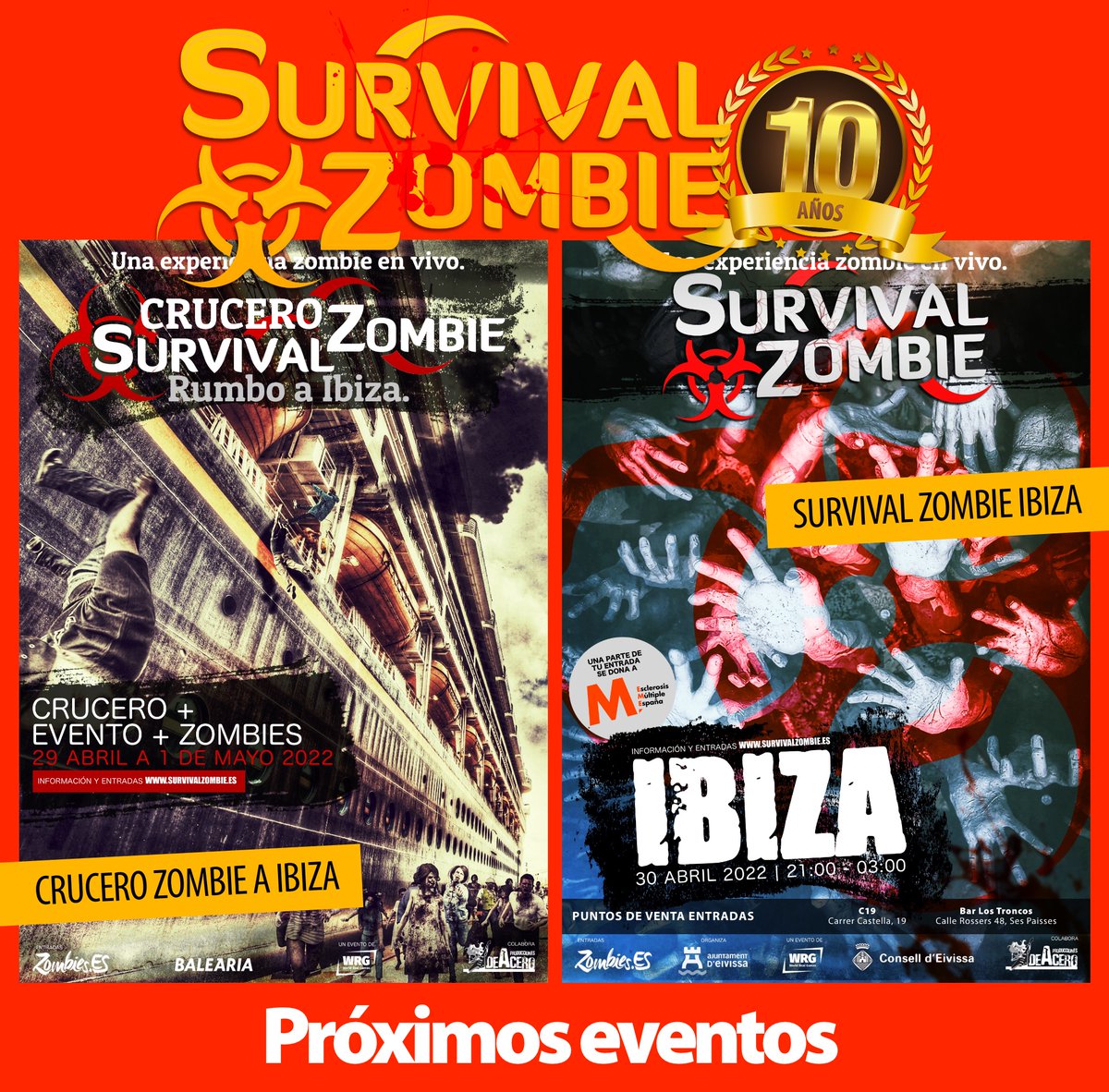 SurvivalZombie's tweet photo. En estos tiempos, ir por ahí diciendo que vas a ir a un evento apocalíptico puede no tener la mejor prensa  pero hey :) Este mismo mes te ofrecemos un destino claro: Ibiza. Puedes ir en un crucero desde Valencia o contratar sólo el evento en tierra :) #survivalzombie #zombies https://t.co/HZH3dUGjax