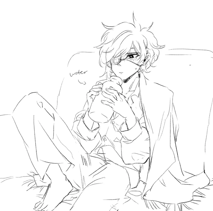 Just suffering with a big bottle of water 