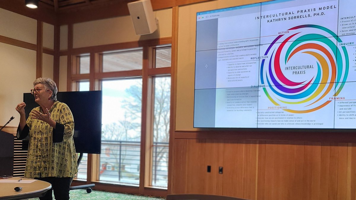 The University Diversity Council was fortunate to meet with Dr. Kathryn Sorrells today to learn about her work on #globalization and #DEI and creating an intercultural praxis model that challenges and expands institutional norms.