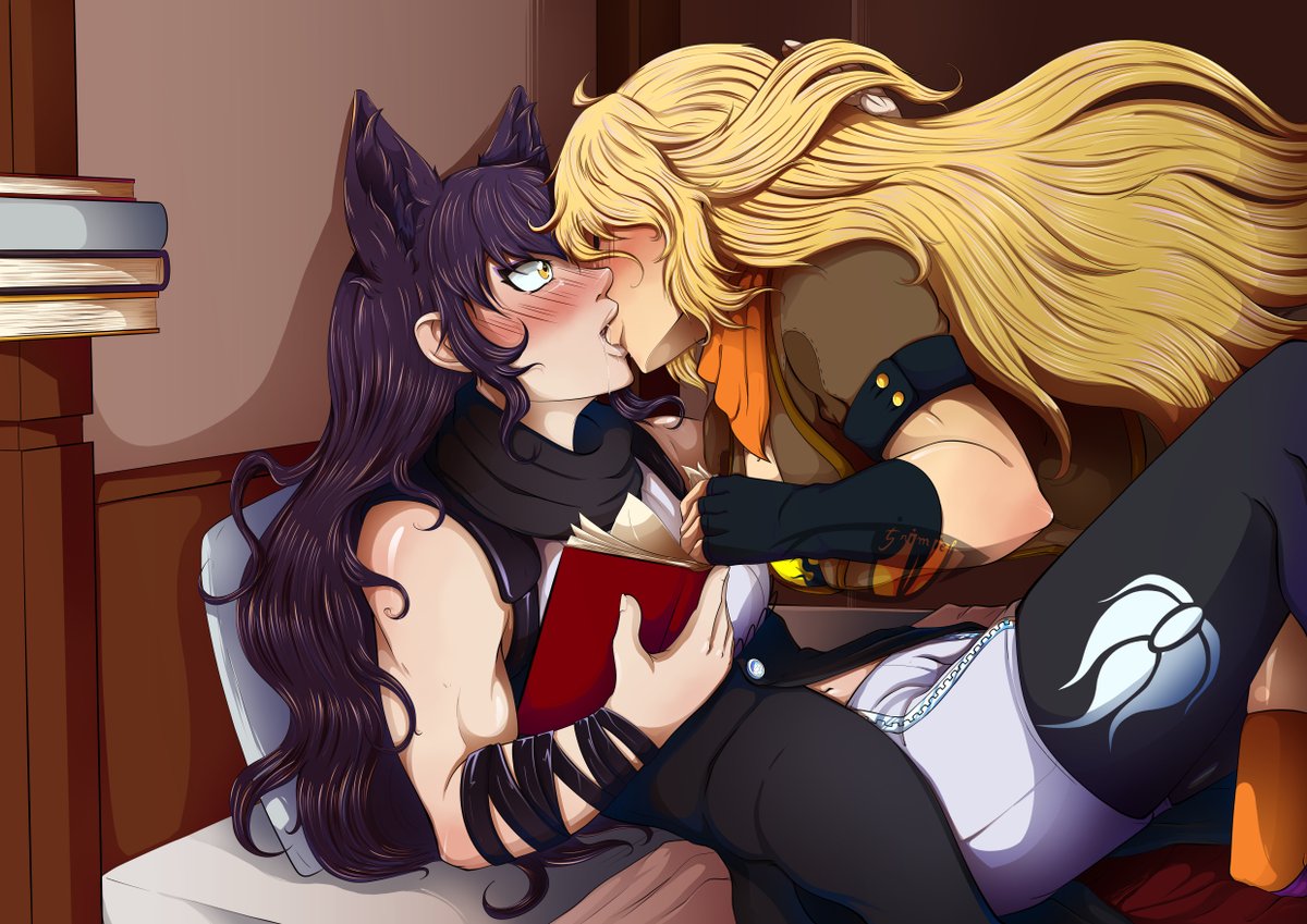 Blake Yarn Rwby Help Rwby Blake And Yang Kiss