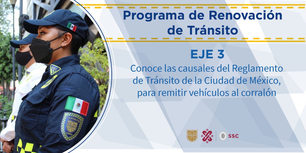 SSC_CDMX's tweet photo. #EjeTres | Con el #ProgramaDeRenovaciónDeTránsito, se redujeron las causales para que un vehículo sea remitido al corralón. 

🔎 Actualización del #ReglamentoDeTránsito: https://t.co/ig796ouENo

🔎 Causales para remitir un vehículo al corralón: https://t.co/YhEjZGZeMm https://t.co/ikWpXmsbHW