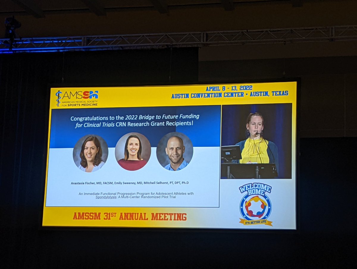 Julie Wilson (@juliewilsonmd) on Twitter photo So proud of @emilyasweeney for being awarded grant funding to study treatment protocols for #spondylolysis by <a href="/TheAMSSM/">AMSSM</a> and eager to learn from this research! #AMSSM2022 <a href="/ChildrensColo/">Children's Hospital Colorado</a> <a href="/CUsportsmed/">CU Sports Medicine</a> @CUOrthoResearch <a href="/ChildrensCO_Pro/">Children’s Colorado Research and Innovation</a> So proud of @emilyasweeney for being awarded grant funding to study treatment protocols for #spondylolysis by <a href="/TheAMSSM/">AMSSM</a> and eager to learn from this research! #AMSSM2022 <a href="/ChildrensColo/">Children's Hospital Colorado</a> <a href="/CUsportsmed/">CU Sports Medicine</a> @CUOrthoResearch <a href="/ChildrensCO_Pro/">Children’s Colorado Research and Innovation</a>