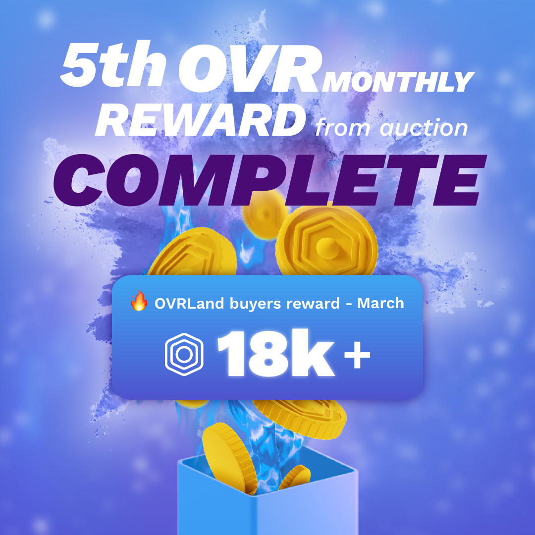 OVRtheReality's tweet image. 📣 We have randomly selected lucky OVRLand buyers in March and rewarded them with 10% (18275.21) of the total OVR tokens realized from the March sale making it a total of 50%. This is inline with our upgraded tokenomics. 🔥🔥

Details: overthereality.ai/blog/over-rewa…
#overmetaverse