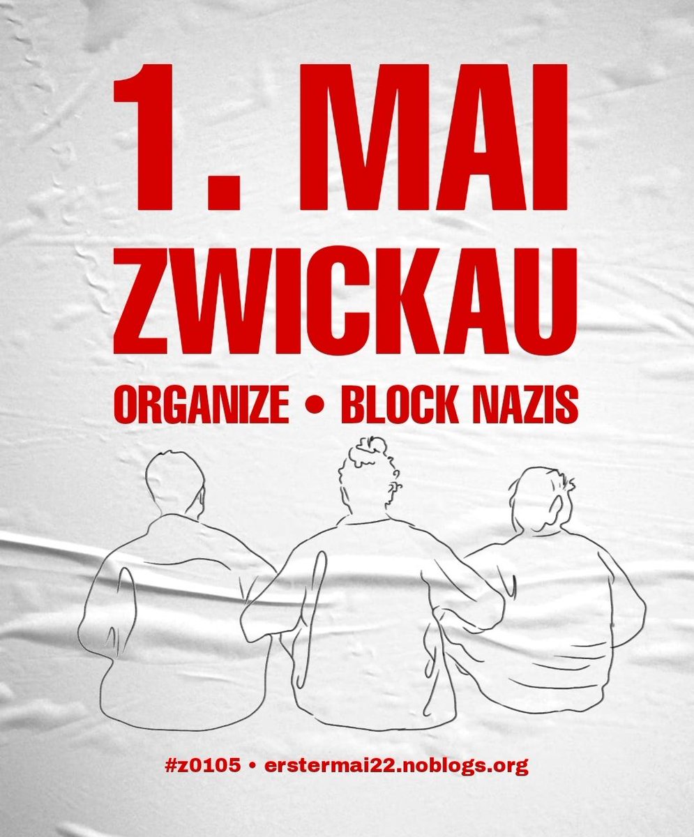Der 1. Mai steht vor der Tür und wie jedes Jahr kündigen Nazis und Rechte Märsche an, um diesen Tag zu besetzen. Wie schon im letzten Jahr mobilisiert der 3. Weg nach #Zwickau, allem Anschein nach kommt ihnen dieses Jahr auch Corona nicht in die Quere. 
#z0105