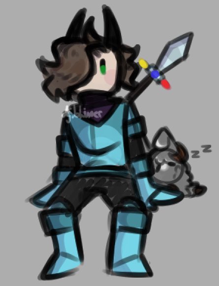 Hunbbu's tweet image. My warrior with his sleepy wybel :}