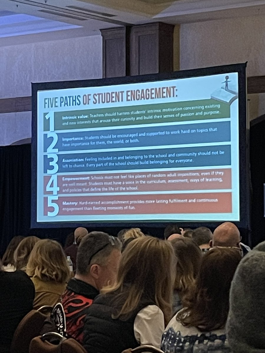 #uLead22 keynote this morning @dennisshirley sharing both the 5 enemies of student engagement along with 5 paths to engagement #cap22 #westvaned