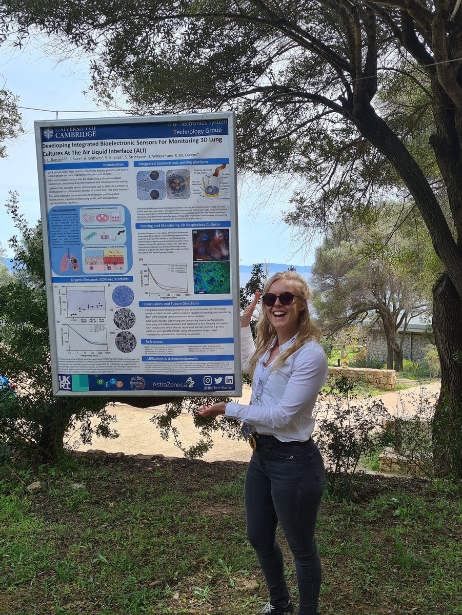 BiotechBarron's tweet photo. Not everyday I get to present my research next to the sea! Some great discussions &amp; feedbacks from today's talks &amp; poster sessions- feeling very motivated &amp; inspired  😀 👩🏼‍🔬 #microphysio2022 #stem #bioengineering #bioelectronics #electronics #organoids @BioElSystTech @SensorCDT https://t.co/lyTfLjieu6