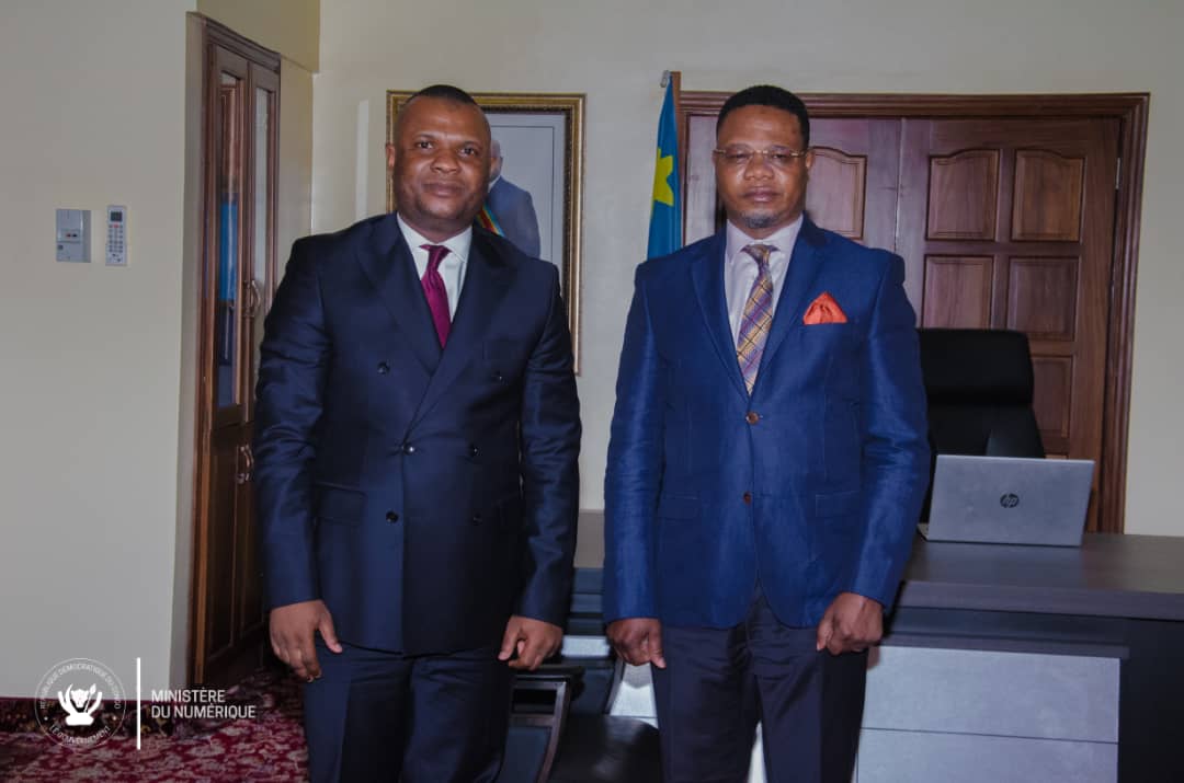 Fructueux échanges avec le Ministre en charge du Numerique, SE Eberande Kolongele au sujet de l'appui de l'OIF dans le secteur du Numerique de la RDC@Professeur Dr.Desiré Casimir Kolongele Eberande
