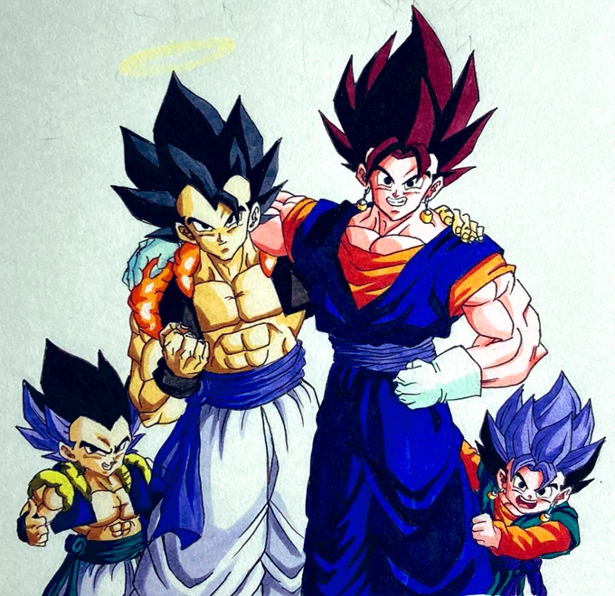 ゴテンクス   ゴジータ
トランテン   ベジット
 #ドラゴンボール   #イラスト 