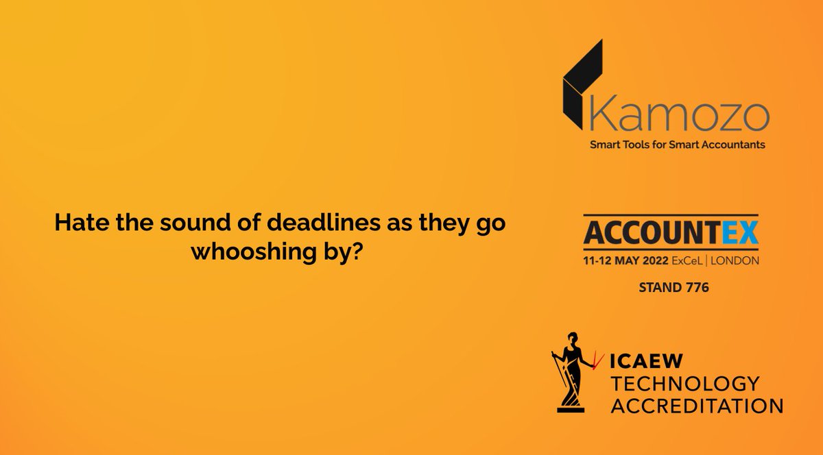 KamozoApp's tweet image. See the immediate benefits to your practice with Kamozo.

Add your practice data and you are ready to go.

It&apos;s one month to Accountex, stop by stand 776 for advice on managing deadlines and workflow. 

See you there!

#Workflow #deadlines #simplesoftware #accountex