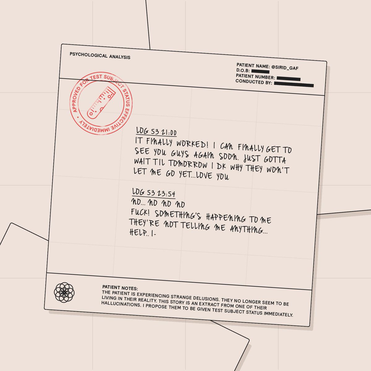 ThePossessedNFT's tweet image. 👩‍⚕️ Our Doctors have been analysing your #pssssdstory entries and have been extremely concerned with their findings 🧐 10 of the most disturbingly wonderful cases have been added to the Clinical Trials as new Test Subjects 🧪

The first 3 are @sirid_gaf @Perimyrr @Benbenconway 🧪