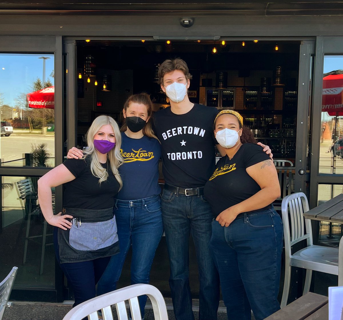 Patio Days are here! And the team in London couldn't be more ready 💪

See you soon!
Pictured: Jane // Kendra // Andrew // Madelynn
📷  <a href="/chris/">chris</a>.t.richards
#beertownpublic #eatlocal #drinklocal #ontariocraftbeer