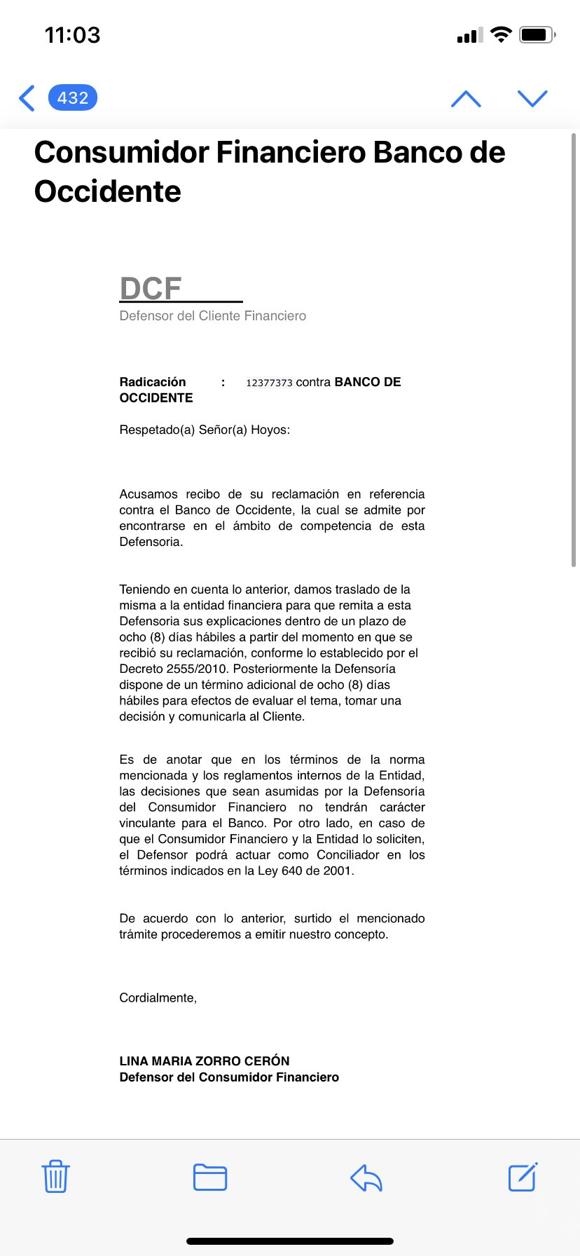 "6 months ago and they still haven't resolved", Andrés demanded a refund of money from the bank and they ended up charging him a $20 million bill