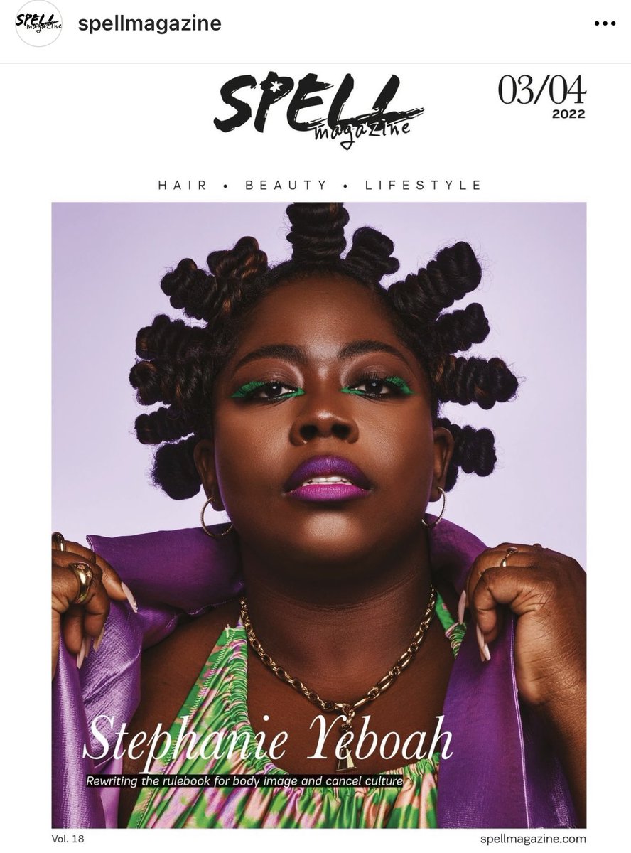 StephanieYeboah's tweet photo. Hello! Excited and delighted to announce I’m on the cover of @SpellMagazine’s SPRING issue, which will be on sale from tomorrow! https://t.co/KlclGRQpGy