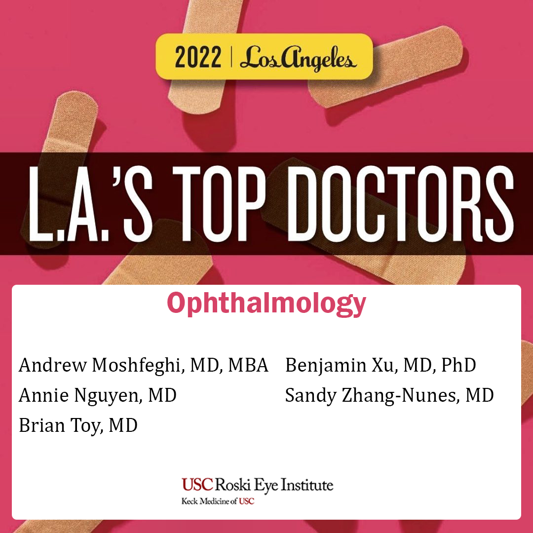 USCEye's tweet photo. Congratulations to our 15 clinical physicians who were included in Los Angeles Magazine's “L.A.’s Top Doctors”! #USC #ophthalmology #usceye #LA #fighton #Losangeles #Ophthalmology https://t.co/DSCXVwkeeY