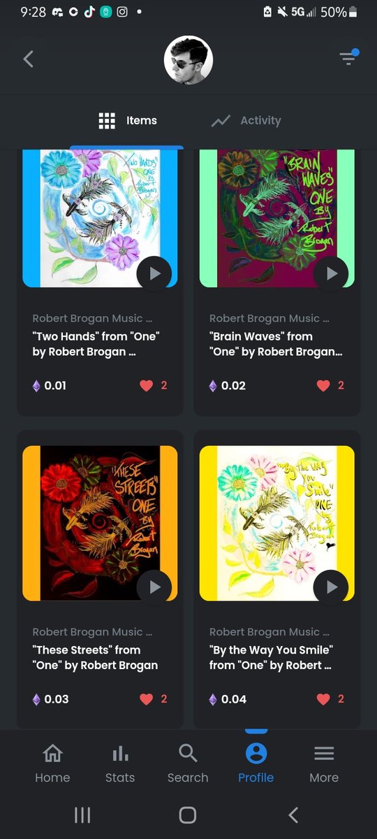 RobertBroganArt's tweet photo. 1/5.Here's an updated look at my UNIQUE #NFTmusicproject. I told you not to sleep on it! No longer will there be the 10% stacking discount! It's Gone! Drops 6-10 I hope to add surprise benefits (im working on merch for my website...etc) depending how fast all 5 current songs .. https://t.co/TSlfPgtXuu