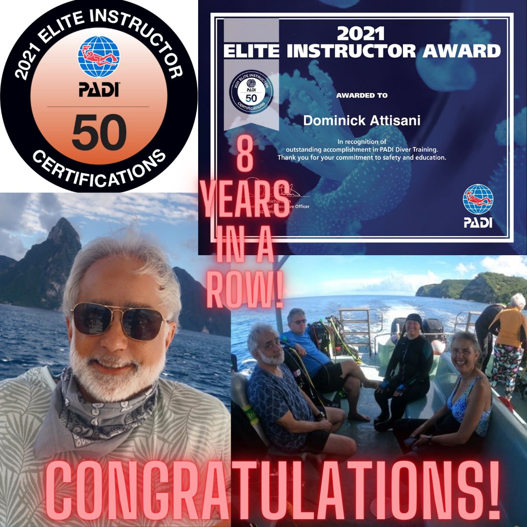 FisheyeScuba's tweet photo. 50 Certifications - 8 Years in a row, Congratulations Dominick Attisani!

#padi #eliteinstructor #fisheyescuba https://t.co/eVj7cjghTc