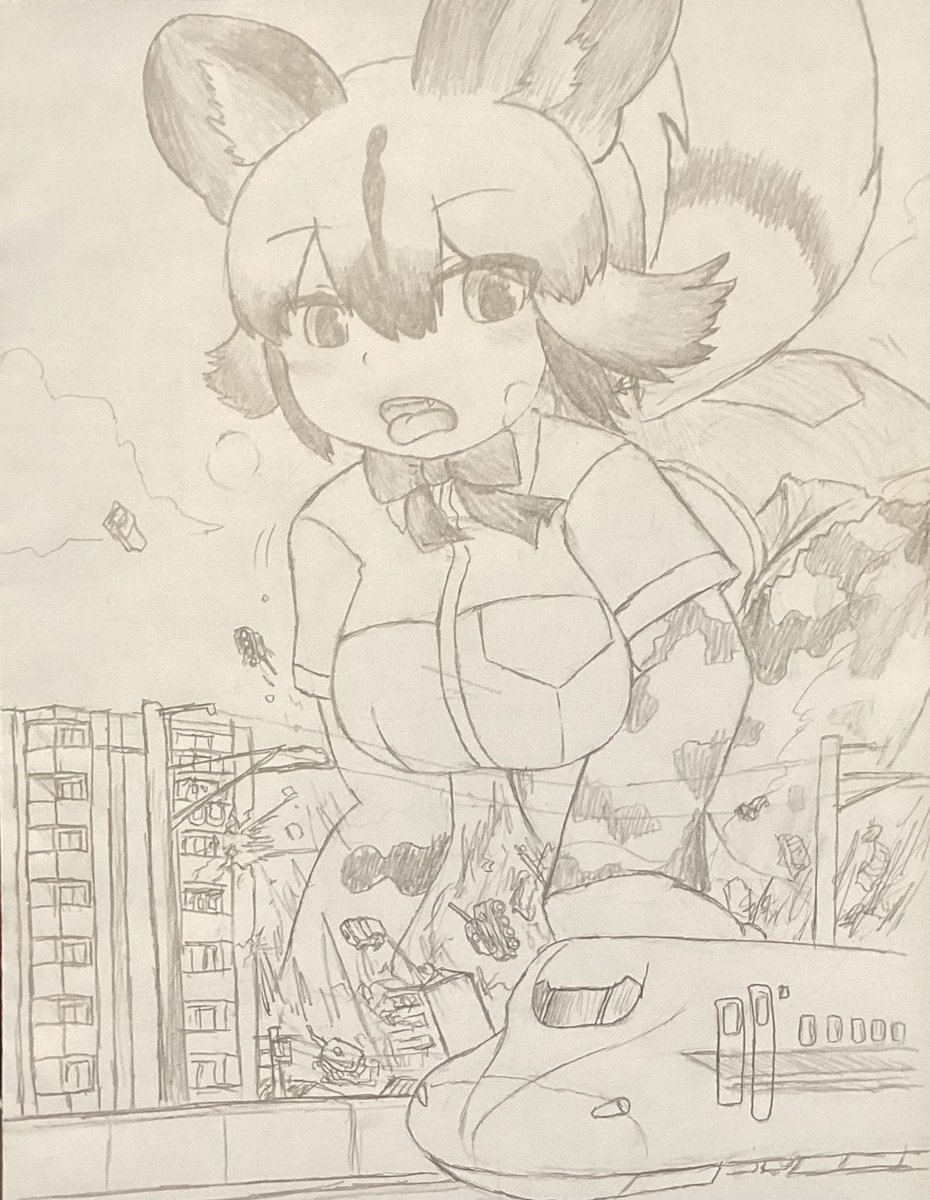 #巨大フレンズ
獲物を追うリカオン 