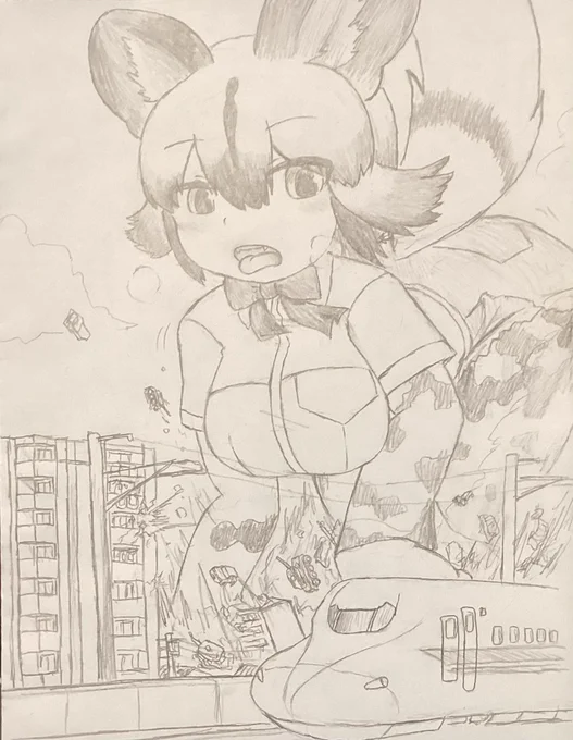 #巨大フレンズ
獲物を追うリカオン 