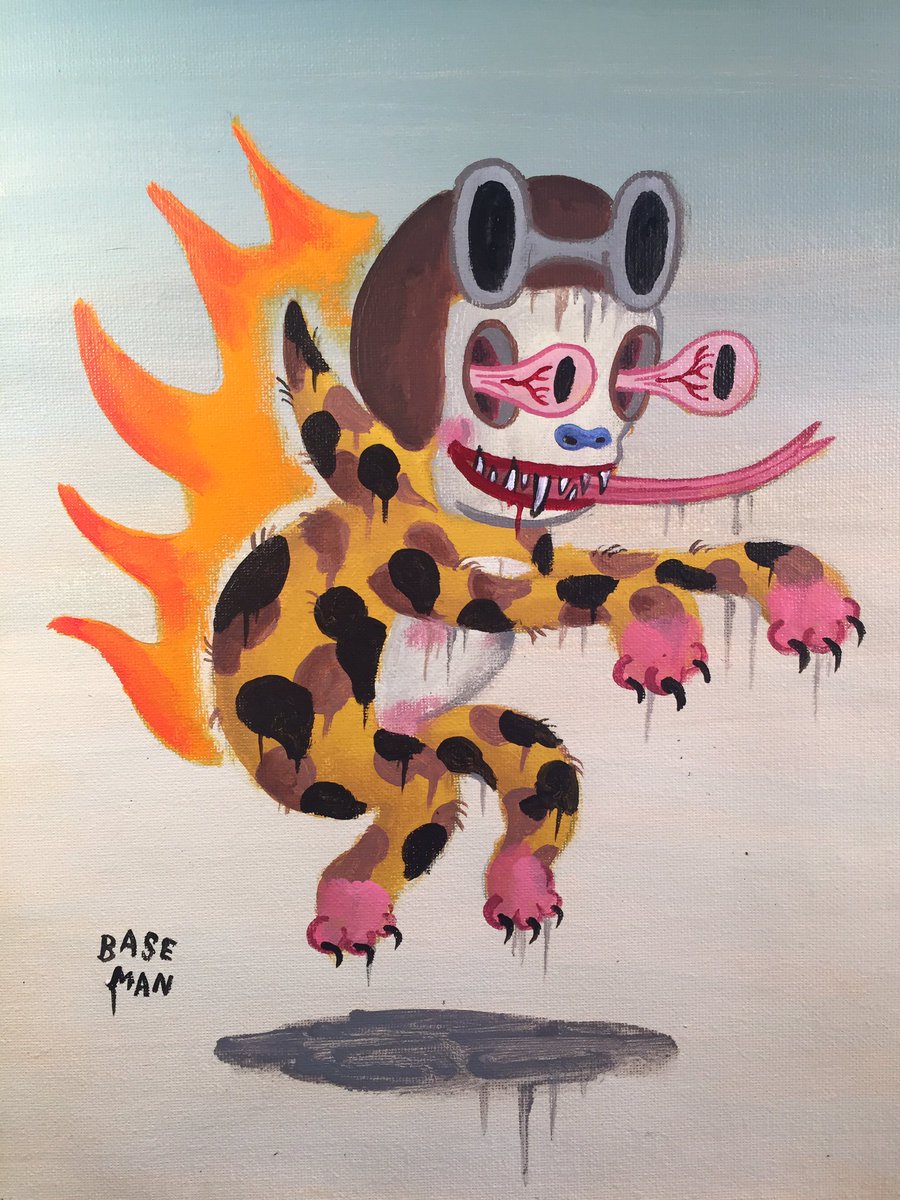 garybaseman's tweet photo. BORN TO BE WILD!!
I love this painting of Buster Le Fauve, flaming, eye-popping, on his invisible chopper!
@coach #coachxbaseman #garybaseman #baseman https://t.co/Iq0OC90fS7