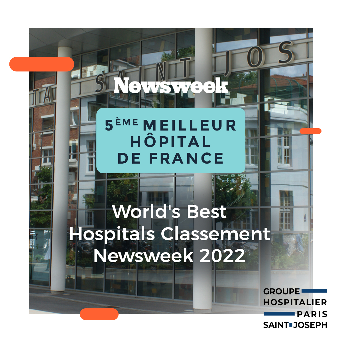 HParisStJoseph's tweet photo. Le regroupement des Hôpitaux Marie-Lannelongue et Paris Saint-Joseph, associé à l’excellence du travail de toutes les équipes, permet au #GHPSJ de figurer une nouvelle fois au #palmarès des meilleurs hôpitaux du monde selon le classement @Newsweek 2022. https://t.co/5YqJBibOgt